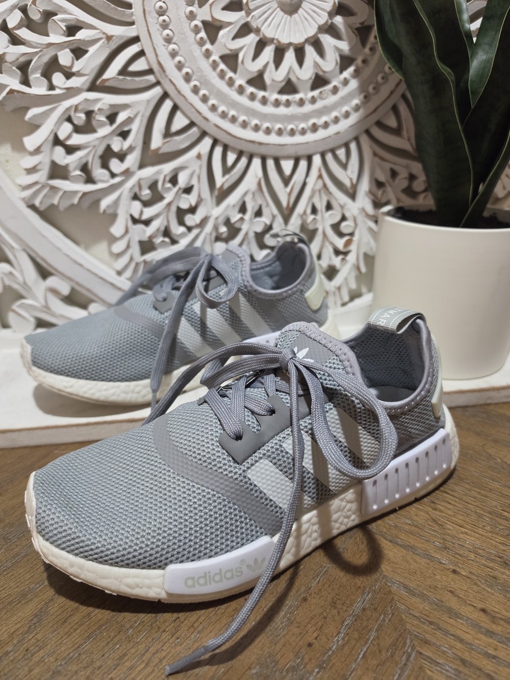 Adidas Grey Mesh Sneakers Womens 7.5